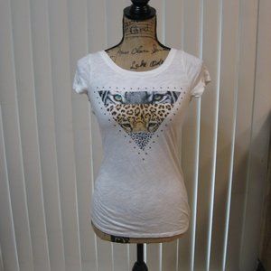 NWOT Express white animal graphic tee t shirt top XS extra small